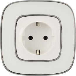 Розетка 1-м СП Valena Allure 16А IP2X 250В 2P+E безвинтов. клеммы с лицев. панелью механизм бел. Leg