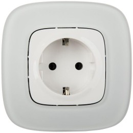 Розетка 1-м СП Valena Allure 16А IP2X 250В 2P+E безвинтов. клеммы с лицев. панелью механизм бел. Leg
