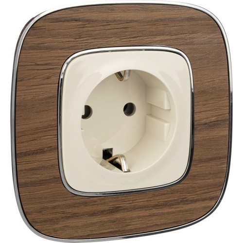 Розетка 1-м СП Valena Allure 16А IP2X 250В 2P+E безвинтов. клеммы с лицев. панелью механизм сл. кост