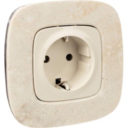 Розетка 1-м СП Valena Allure 16А IP2X 250В 2P+E безвинтов. клеммы с лицев. панелью механизм сл. кост