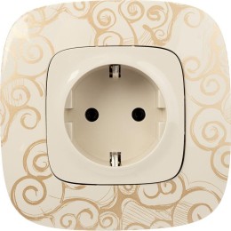 Розетка 1-м СП Valena Allure 16А IP2X 250В 2P+E безвинтов. клеммы с лицев. панелью механизм сл. кост