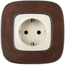 Розетка 1-м СП Valena Allure 16А IP2X 250В 2P+E безвинтов. клеммы с лицев. панелью механизм сл. кост