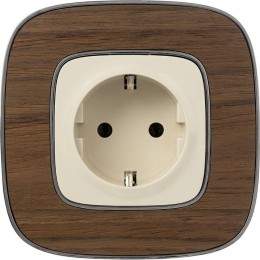 Розетка 1-м СП Valena Allure 16А IP2X 250В 2P+E безвинтов. клеммы с лицев. панелью механизм сл. кост