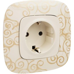 Розетка 1-м СП Valena Allure 16А IP2X 250В 2P+E безвинтов. клеммы с лицев. панелью механизм сл. кост