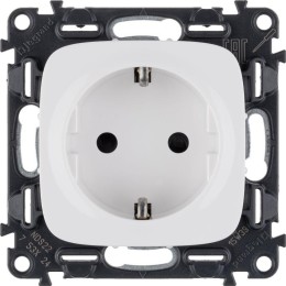 Розетка 1-м СП Valena Allure 16А IP20 250В 2P+E винтов. клеммы с лицев. панелью механизм бел. Leg 75