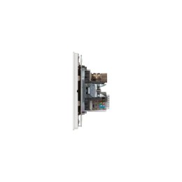 Розетка компьютерная + телевизионная СП ROUND MIELE RJ45 кат6+TV перламутр Kranz KR-78-0722-1