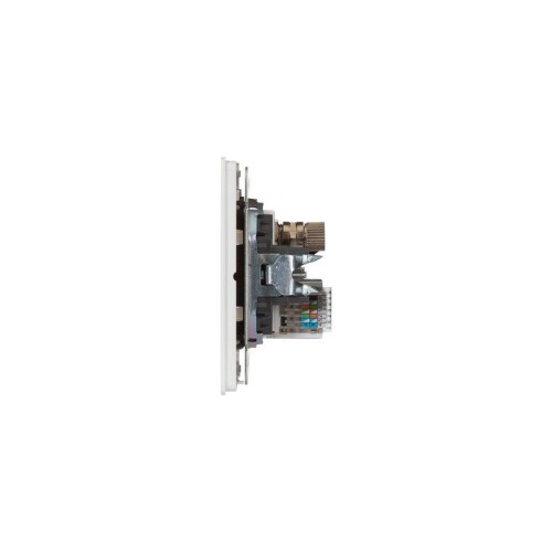 Розетка компьютерная + телевизионная СП ROUND MIELE RJ45 кат6+TV перламутр Kranz KR-78-0722-1