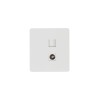 Розетка компьютерная + телевизионная СП ROUND MIELE RJ45 кат6+TV перламутр Kranz KR-78-0722-1