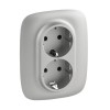 Розетка 2-м СП Valena Allure 16А IP20 250В 2х2P+E защ. шторки безвинт. клеммы с лицев. панелью алюм.