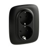 Розетка 2-м СП Valena Allure 16А IP20 250В 2х2P+E защ. шторки безвинт. клеммы с лицев. панелью антра