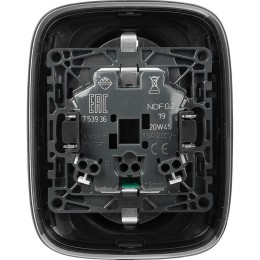 Розетка 2-м СП Valena Allure 16А IP20 250В 2х2P+E защ. шторки безвинт. клеммы с лицев. панелью антра