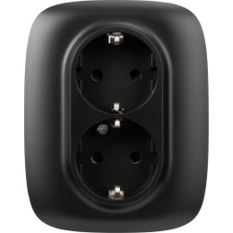 Розетка 2-м СП Valena Allure 16А IP20 250В 2х2P+E защ. шторки безвинт. клеммы с лицев. панелью антра