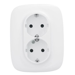 Розетка 2-м СП Valena Allure 16А IP20 250В 2х2P+E защ. шторки безвинт. клеммы с лицев. панелью бел.