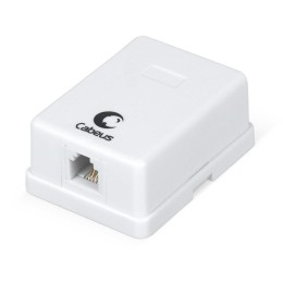 Розетка телефонная 1-м ОП WS-6P4C-TEL-1 RJ12 (6P4C) бел. Cabeus 7483c