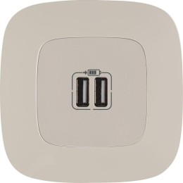 Устройство зарядное Valena Allure с 2-мя USB-разъемами 240В/5В 1500мА с лиц. панелью сл. кость Leg 7