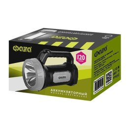Фонарь-прожектор аккумуляторный AccuF7-L1W/L16-bk 1Вт 73лм + боков. панель 16х0.5Вт 120лм IP20 аккум