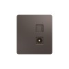 Розетка компьютерная + телевизионная СП ROUND MIELE RJ45 кат6+TV титан Kranz KR-78-0722-2