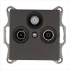 Розетка телевизионная оконечная TV + FM + SAT 3-м Ф9.5мм механизм мокко Jasmart G6206Z