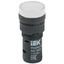 Лампа светосигнальная AD16DS d16мм 110В AC/DC бел. KARAT IEK BLS10-ADDS-110-K01-16
