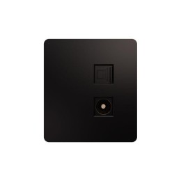 Розетка компьютерная + телевизионная СП ROUND MIELE RJ45 кат6+TV оникс Kranz KR-78-0722-3