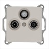 Розетка телевизионная оконечная TV + FM + SAT 3-м Ф9.5мм механизм тауп Jasmart G6206T