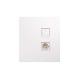 Розетка компьютерная + телевизионная СП STRONG MIELE RJ45 кат6+TV жемчуж. Kranz KR-78-0722-4