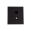 Розетка компьютерная + телевизионная СП STRONG MIELE RJ45 кат6+TV антрацит Kranz KR-78-0722-5