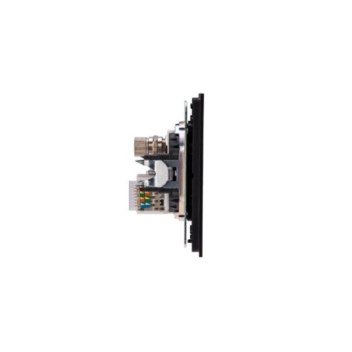Розетка компьютерная + телевизионная СП STRONG MIELE RJ45 кат6+TV антрацит Kranz KR-78-0722-5