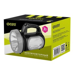 Фонарь-прожектор аккумуляторный AccuF7-L3W/L10-bk 3Вт 160лм + боков. панель 10х0.25Вт 50лм IP20 акку