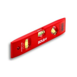Уровень пластиковый магнитный PTМ 5 L=20см 3 глазка точн. 1.50мм/м SOLA 01430601