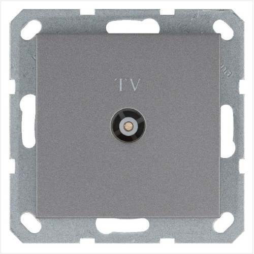 Розетка телевизионная оконечная TV Ф9.5мм механизм алюм. Jasmart G6001S