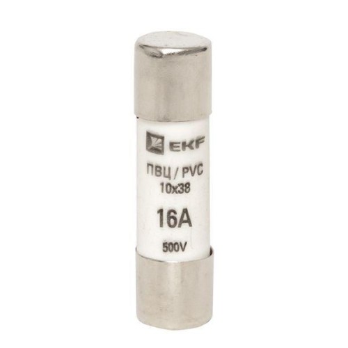 Вставка плавкая цилиндрическая ПВЦ 10х38 16А EKF pvc-10x38-16