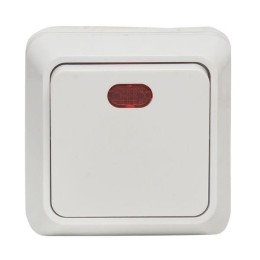 Выключатель 1-кл. ОП Рим 10А IP20 с индикатором бел. EKF ENV10-121-10