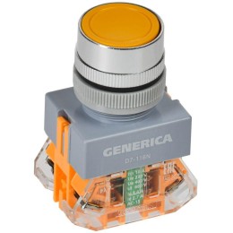 Кнопка D7-11BN d22мм 1НО+1НЗ желт. GENERICA BBT50-11BN-3-22-K05-G