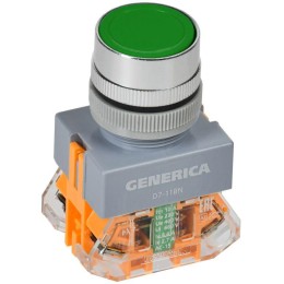 Кнопка D7-11BN d22мм 1НО+1НЗ зел. GENERICA BBT50-11BN-3-22-K06-G