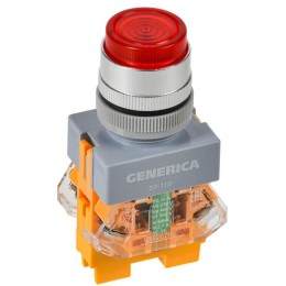 Кнопка D7-11D d22мм 1НО+1НЗ с подсветкой красн. GENERICA BBT50-11D-3-12-K04-G
