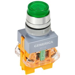 Кнопка D7-11D d22мм 1НО+1НЗ с подсветкой зел. GENERICA BBT50-11D-3-12-K06-G