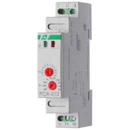 Реле времени PCA-512U 8А 12-264В AC/DC 1 перекл. IP20 задержка выключ. монтаж на DIN-рейке F&F EA02.