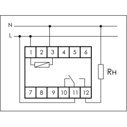Реле времени PCA-512U 8А 12-264В AC/DC 1 перекл. IP20 задержка выключ. монтаж на DIN-рейке F&F EA02.