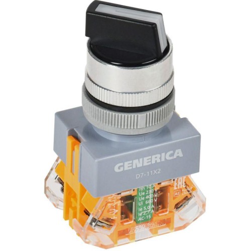 Переключатель D7-11X2 2 полож. 1НО+1НЗ черн. GENERICA BSW50-11X2-3-21-2-K02-G