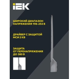 Светильник светодиодный ДКУ 1012-200Ш 5000К IP65 уличный консольный сер. IEK LDKU1-1012-200-5000-K03