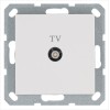 Розетка телевизионная оконечная TV Ф9.5мм механизм бел. глянцевый Jasmart G6001W
