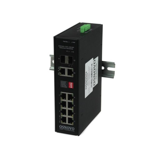Коммутатор промышленный SW-80822/IR PoE Gigabit Ethernet на 10 портов OSNOVO 13224