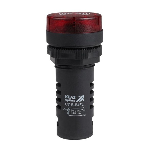 Зуммер с непрерывным сигналом OptiSignal Compact D22 С7-B-M4CL красн. с подсветкой 230В AC/DC КЭАЗ 3