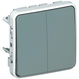 Переключатель проходной 2-кл. СП Plexo 10А IP55 10AX механизм сер. Leg 069525