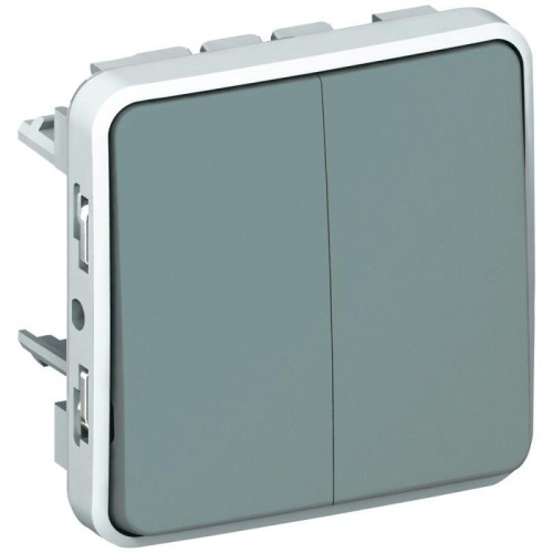 Переключатель проходной 2-кл. СП Plexo 10А IP55 10AX механизм сер. Leg 069525