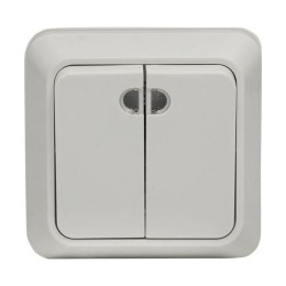 Выключатель 2-кл. ОП Рим 10А IP20 с индикатором бел. EKF ENV10-123-10