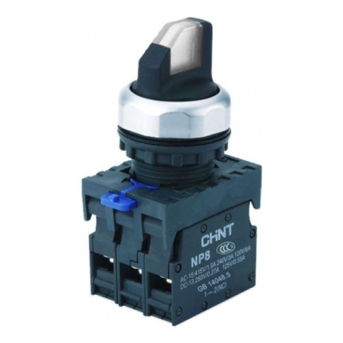 Переключатель с подсветкой NP8-20XD/221 2 полож. самовозв. AC110-230В(LED)1НО IP65 (R) бел. CHINT 66