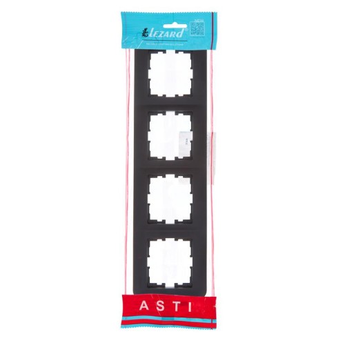 Рамка 4-м ASTI горизонт. черн. бархат LEZARD 7081-4200-149