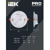Светильник светодиодный ДВО 1621 12Вт 4000К IP20 встраив. со стекл. круг IEK LDVO0-1621-12-4000-K01